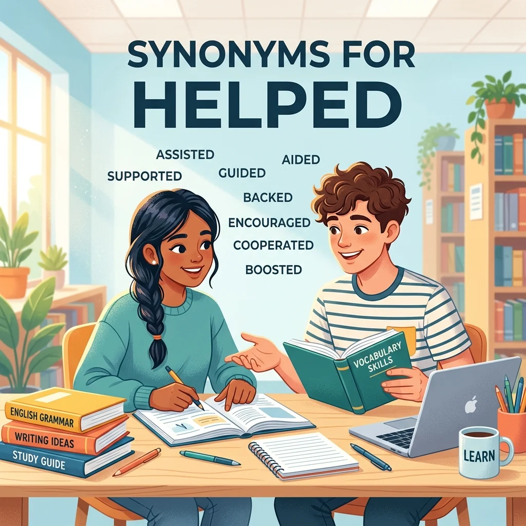 synonyms for helped